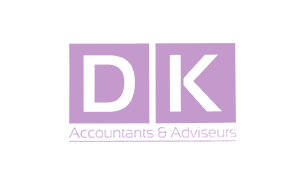 Purple logo of DK accountants