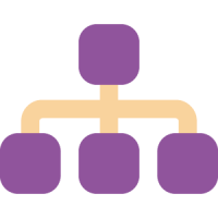 Illustration of a work breakdown structure of a project in the Timewax data model